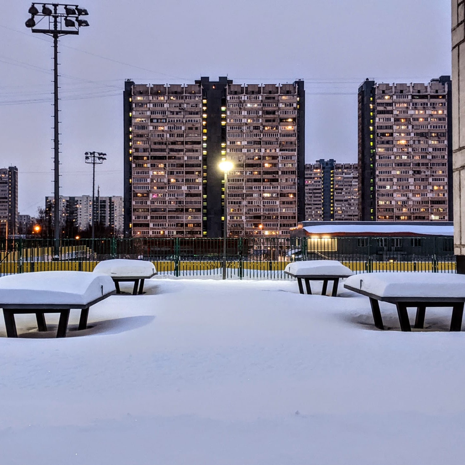 Winter Outside my School in Moscow